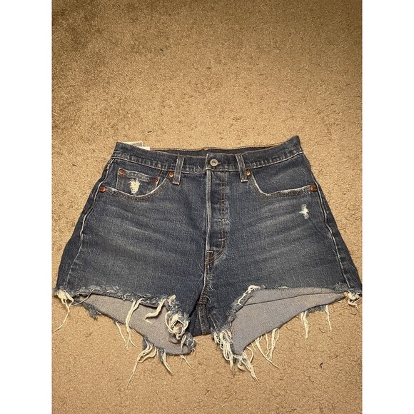 Levi's Pants - Levi's 501 Women's Size 28 High-Rise Frayed Jean Denim Shorts Medium Wash